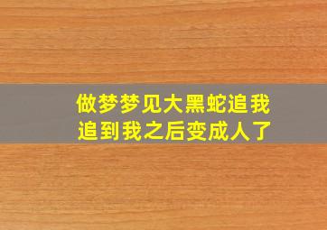 做梦梦见大黑蛇追我 追到我之后变成人了